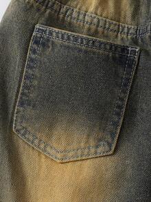 Genkimix Kids Denimly 男童休閒日常都市街頭風彈性腰頭拉鍊門襟破洞直筒牛仔長褲 - 中等水洗藍 - 查看 5
