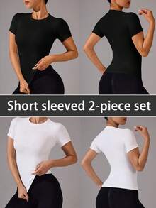 Velisys Velisys Women's Solid Color Casual Versatile Daily Travel Sports T-Shirt - Multicolor - View 1