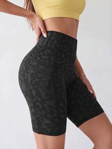 Dewbera Dewbera Summer Printed Camouflage Patchwork Shorts With Dual Pockets - Black - View 3