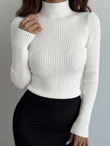DAZY Bestselling Brushed Cinched Waist Women's T-Shirt Long Sleeve - White - View 4
