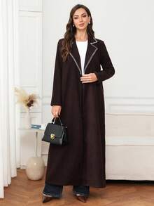 Yasmyna Women's Elegant Commute Arabic Abaya - Brown - View 6