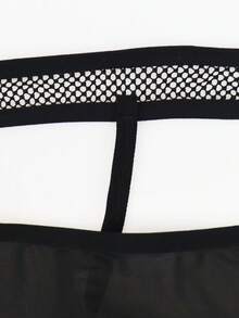 Spicy Aura Men's Solid Color Hollow Sexy Daily Triangle Briefs - Black - View 4