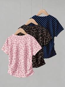 3PCS Tween Girls T-Shirts - White - View 2