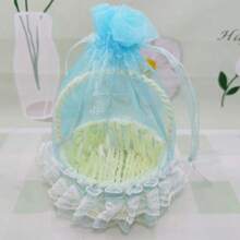 Elegant Lace Fabric Wedding Flower Basket, Perfect For Bridesmaids To Hold, Suitable For Decorating Western-Style Weddings - Multicolor - View 2