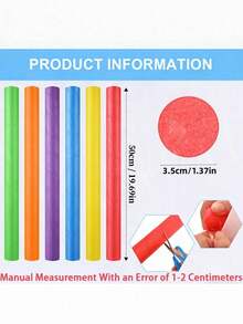 1/6/10PCS 19.7 Inch Durable Quick Dry Foam Mixed Color Swim Pool Noodles Water Aerobics Swimming Lessons Pool Decor Crafts Home Gym Birthday Party Summer Pool Party Training Equipment Pool Accessories Swim Gear Pool Floats - Colored Solid - View 11