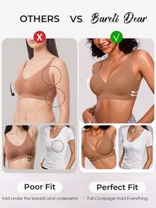 Bareli Dear 女款簡約純色無縫內衣 1件裝 - 棕色 - 查看 6