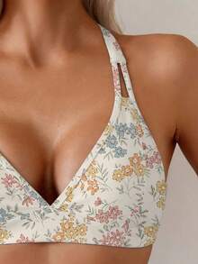 Swim Mod Women's Solid Color Criss-Cross Back Tie Bikini Top, Minimalist Casual - Multicolor - View 4