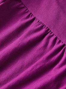 ROMWE Women's Mini Dress Cross Y2K Ruched Tiered Cake Skirt Spaghetti Strap Goth - Purple - View 4