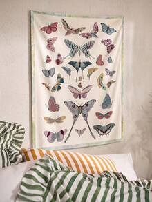 SHEIN 1 Piece, Butterfly Art Retro Printed Tapestry, Suitable For Living Room, Bedroom, Dormitory Decoration Home Atmosphere Decorative Tapestry - Multicolor - View 2