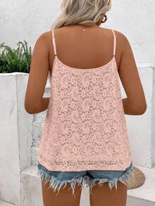 SHEIN LUNE CURVE Plus-Size Knitted Casual Summer Halter Tops And Vests - Pink - View 2