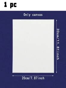 1pcs30 * 40 Solid Color Painting Canvas, Simple Multi-Purpose Painting Canvas Board Oil Painting Frame Oil Painting Cloth - White - View 6