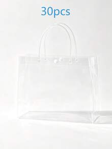 10/20/30/40/50 Kantong Kado PVC Transparan yang Dapat Digunakan Kembali dengan Pegangan - Sempurna untuk Pernikahan, Ulang Tahun & Hari Raya, Solusi Pengemasan Serbaguna - A - View 10
