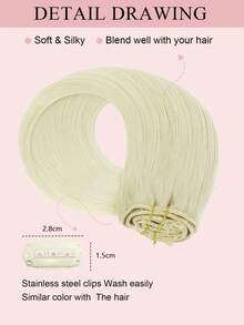 Clip In Hair Extensions Real Human Hair, Remy Human Hair Extensions Clip Ins For Women, Natural Human Hair, 70-120g 7Pcs - S60 - View 6