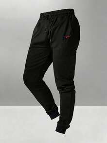 Gym Rark Men's Bull Head Print T-Shirt And Long Pants Sports Set - Black - View 3