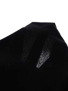 SHEIN Teen Girls Long Pants, Black, Low Rise Cute Boyfriend Fit, Fall, Loose, Formal Work Junior - Black - View 6