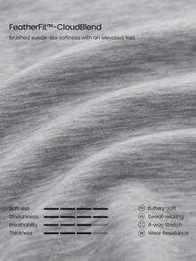 GLOWMODE 24" FeatherFit™-CloudBlend Move Free 高腰緊身褲，無前縫線、側口袋，低衝擊戶外瑜伽工作室日常穿著 - 淺灰色 - 查看 5