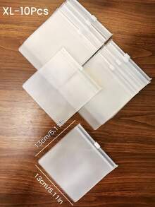 10入/30入磨砂透明PVC拉鍊珠寶收納袋，可重複密封自封塑膠袋，適用手鍊耳環戒指珠珠，防水防氧化珠寶手工飾品包裝袋 - 磨砂透明 - 查看 15