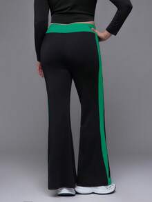 Voyena Women's Plus Size Colorblock Patchwork Sports Long Pants - Black - View 6