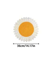 Zazumi 1PC Flower & Sunflower Shaped Table Mat, Imitate Hand Crochet Knitted Design Made Of Soft Milk Silk Fabric, Delicate Floral Hollow Embroidery Pattern, Heat Resistant, Anti-Slip, Stain Resistant And Easy To Clean Decorative Doily Table Runner - Multicolor - View 10