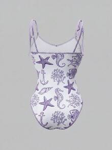 Swim Oasis 26SS 春夏度假風 魚骨 BOHO 風格 一件式泳衣附短褲 2 件套裝 - 彩色 - 查看 4
