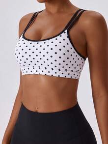 Sweetra 2pcs Seamless High Elasticity Printed Sports Tank Top With Criss-Cross Back Strap Design, Gym Wear - Black - View 3