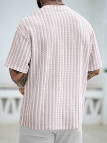 Manfinity CasualCool Men's Knitted T-Shirt, Multi-Color, World Cup Vacation - Mauve Purple - View 2