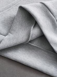 PAVTROS Men's Letter Embroidery Frog Button Design Long Sleeve Sweatshirt And Sweatpants Casual Set - Grey - View 5