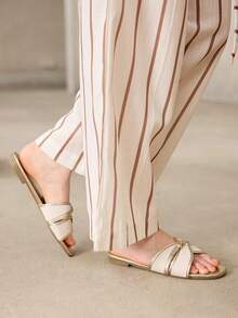 MOTF LADIES SWEET COLOR MATCH BUCKLE BURST GOLD FLAT SANDALS - Burst Gold - View 7