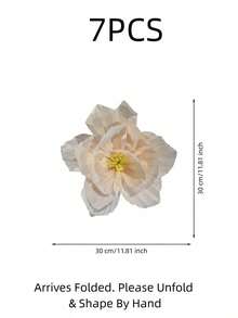 Haus Hana 7pcs 30cm Lightweight Crepe Paper Flower Wall Decor, 3D Wrinkled Paper Floral Backdrop Set, Romantic Large Artificial Flower Decorations For Wedding, Bridal Shower, Birthday Party, Living Room, Photo Booth & DIY Home Decor - View 13