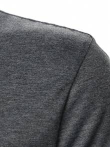 Manfinity Homme 男士字母印花短袖休閒通勤 Polo 衫 - 深灰色 - 查看 5