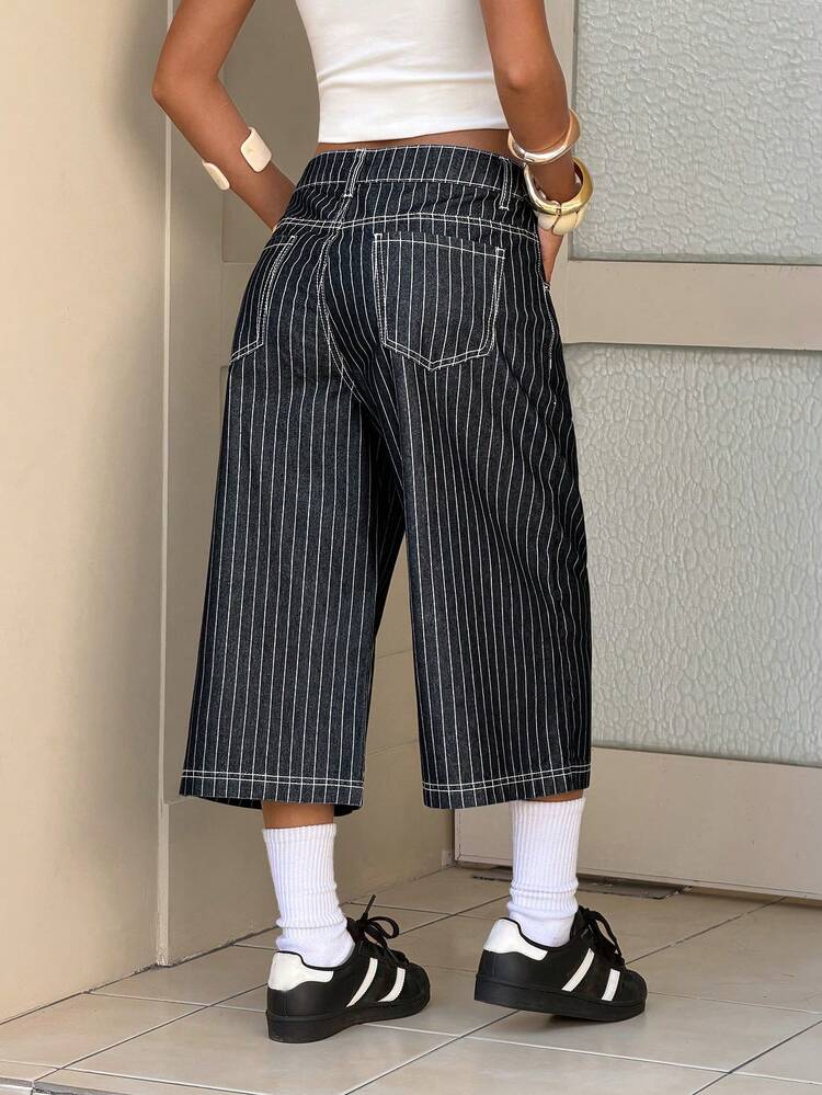 StreetHx Fashionable Casual 2000s 90s Street Style Striped Low
