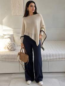 Solavon Sweater Kasual Wanita dengan Motif Blok Warna untuk Pemakaian Sehari-hari - MultiWarna - View 2