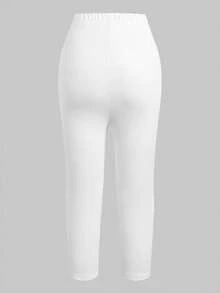 Tween Girl Casual Versatile Solid Color Leggings 2pcs/Pack - White - View 6