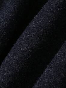 DAZY Spring/Autumn Navy Blue Tweed Fabric V-Neck Open Front Long Sleeve Commuter Men's Jacket And Coat - Navy Blue - View 8