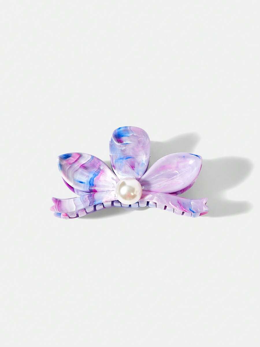 MOTF PREMIUM CLOVER IMITATION PEARL PURPLE GRAB CLIP - Violet Purple - View 2