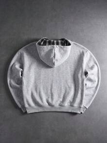 STYNVO 男士字母印花拉鍊休閒日常連帽衫 - 灰色 - 查看 2