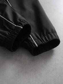 PAVTROS Chaqueta casual reflectante con cremallera y manga larga para hombre - Negro - Ver 5