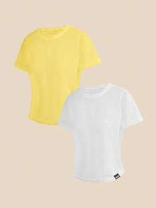SHEIN Cheerettes 女款素色圓領休閒百搭日常運動T恤 - 彩色 - 查看 13