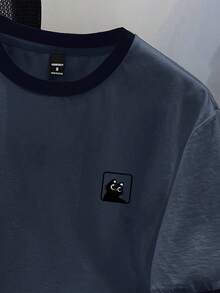 Manfinity Joysei Men's Black And Grey Patchwork T-Shirt - Grey - View 2
