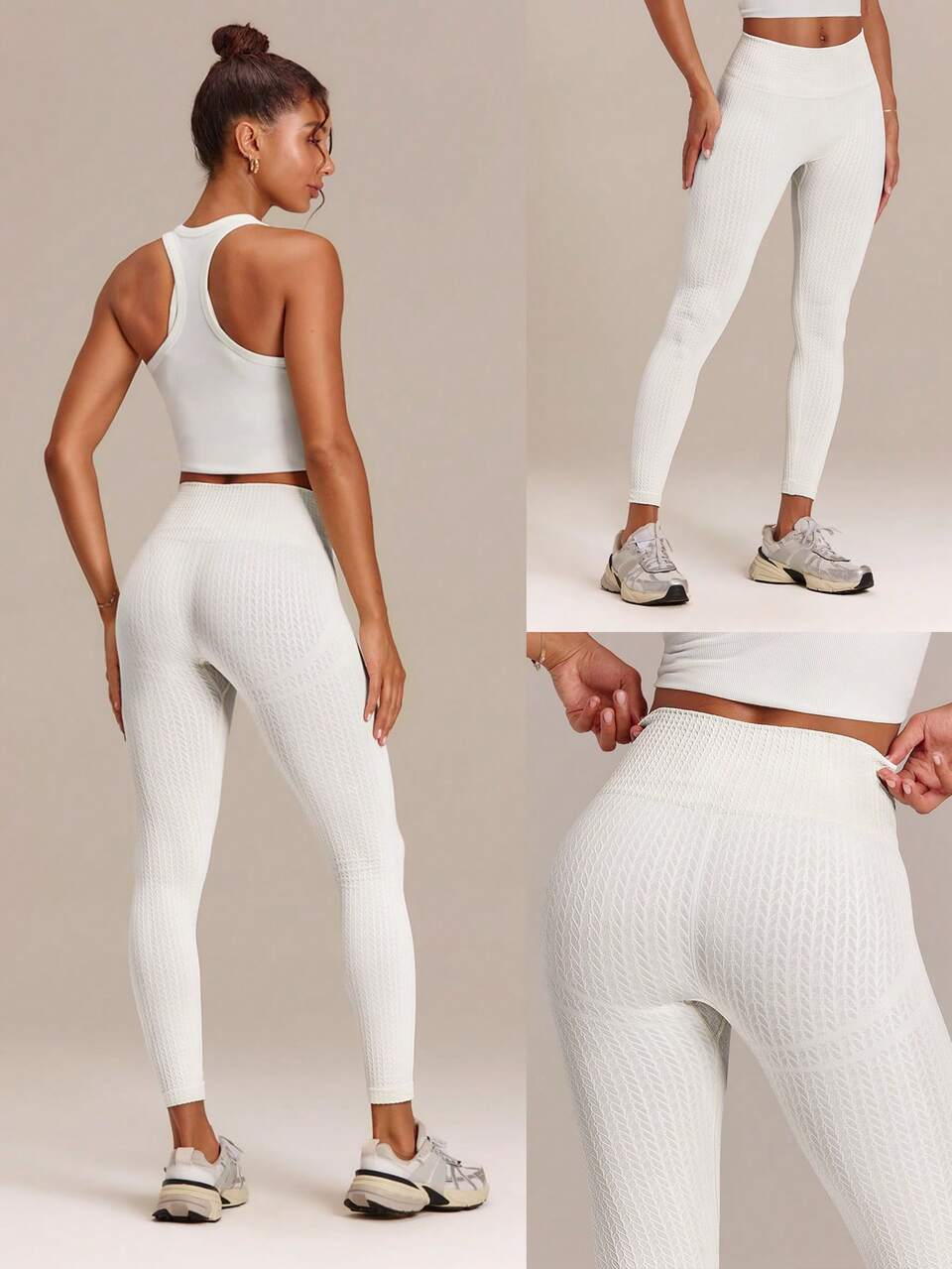 24" Seamless Sunrise Glow Textured Jacquard High Rise Waist Leggings Low Impact Yoga Pilates Barre Studio Summer Active Wear