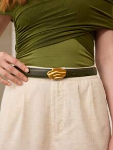 MOTF PREMIUM PRE GREEN IRREGULAR METAL BUCKLE BELT - Green - View 7