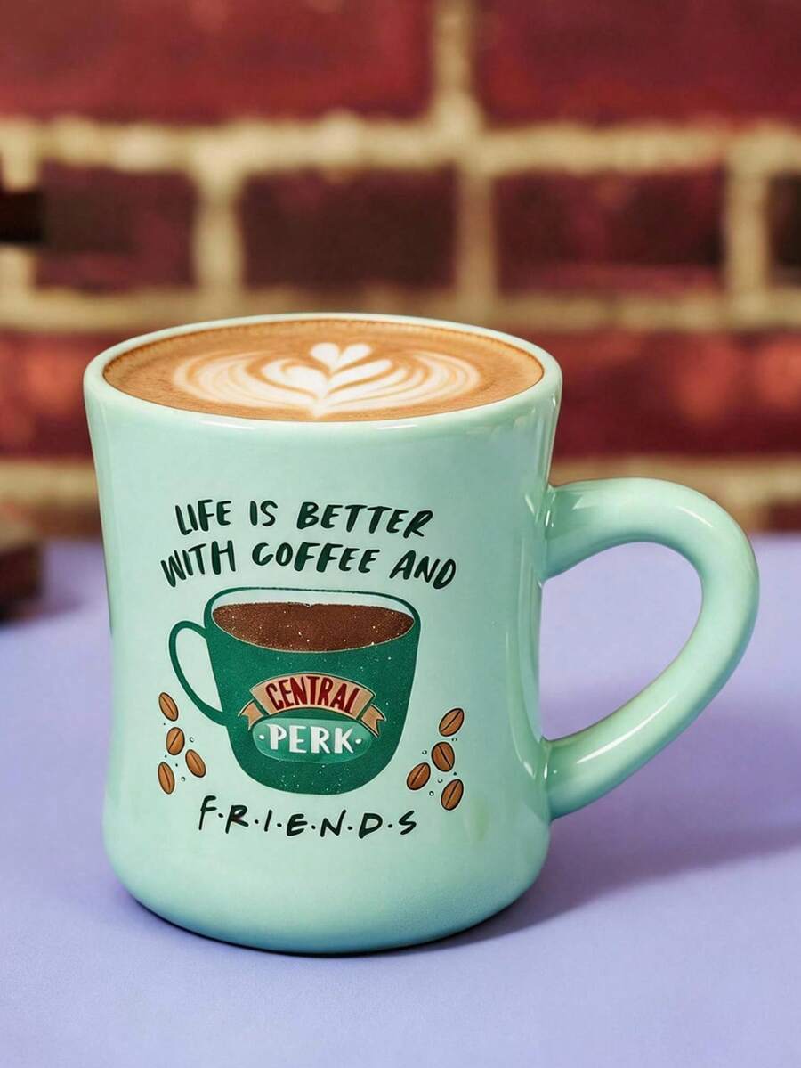 FRIENDS X POKOJA LAND 咖啡馬克杯 – 16盎司陶瓷杯,適用於居家、辦公室或露營早晨,給茶飲與熱可可愛好者的趣味禮物,易於清洗 - 綠色 - 查看 1