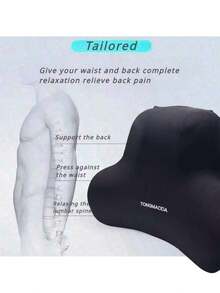 1pc Lumbar Support Cushion Set, Suitable For Office Chairs, Memory Foam Backrest, Soft Polyester Fabric, Comfortable Pressure Relief Design, Suitable For Home And Office Use, Hand Washable, Great Gift For Birthday And Graduation - Multicolor - View 4