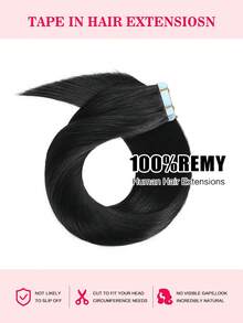 接发带 100% 雷米真人发 12-24 英寸直发无缝皮肤纬纱接发带 50 克/包 接发带 接发带 - S1 - 查看 3