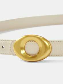 MOTF PREMIUM PRE-BEIGE LYCHEE PATTERN FASHIONABLE COMMUTER BELT - off-white - View 5