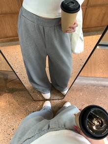 DAZY 女款休閒百搭純色短褲 - 灰色 - 查看 1