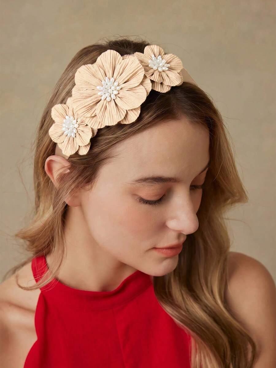 MOTF PREMIUM APRICOT FLOWER HEADBAND - Apricot - View 1