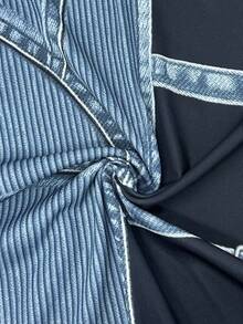 Resyla Vestido regular sin mangas con estampado efecto denim para mujeres - Multicolor - Ver 4