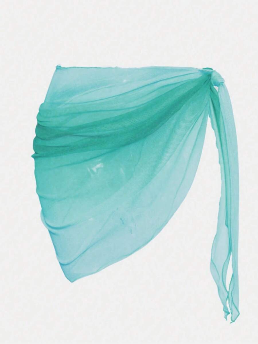 Swim Mod Summer Beach Solid Knot Side Cover Up Skirt