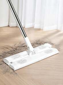 1Pc Anti-Static Wet & Dry Cleaning Mop, Flat Mop, Super Microfiber Mop, Can Clean Dust, Dirt And Pet Hair On Hardwood And Tile Floors, Comes With Replaceable Mop Head, Detachable Microfiber Mop Head, Japanese-Style Metal Rod, Disposable/Reusable Mop. - one size fits all - View 10